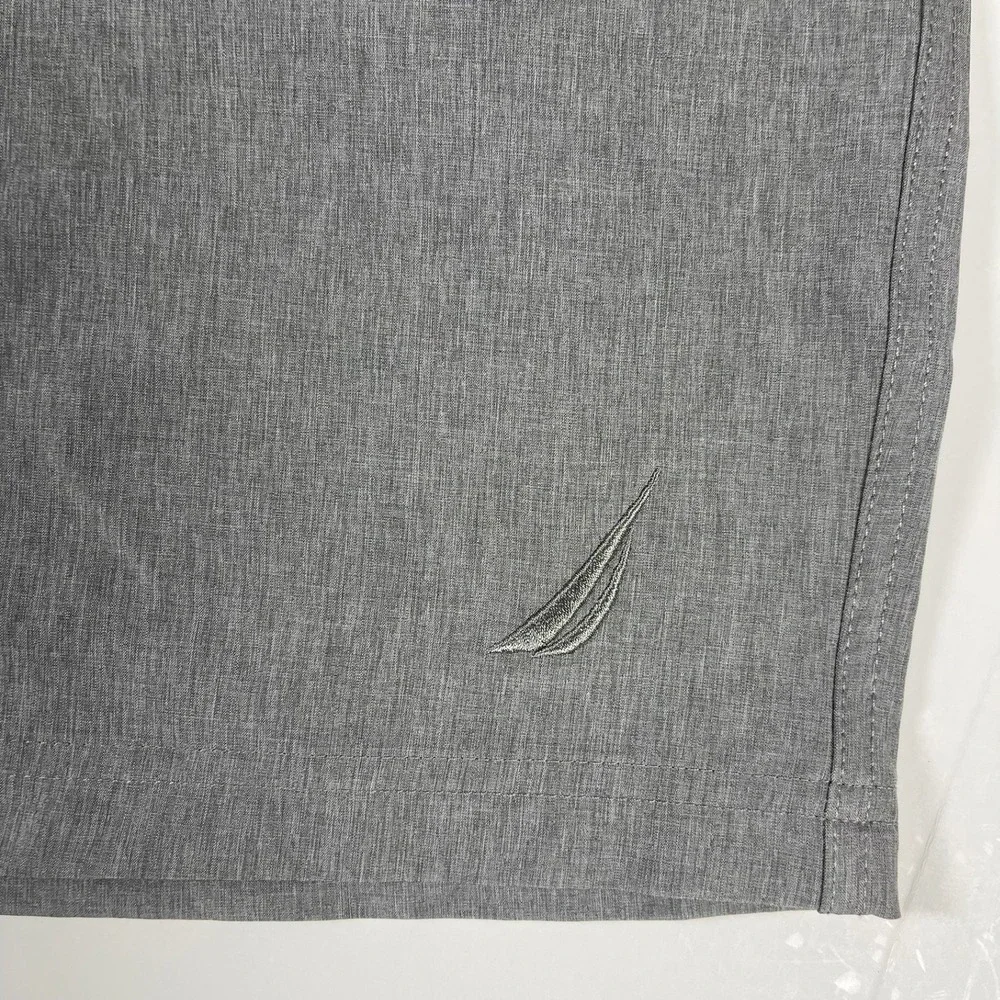 Nautica Mens XXL Gray Blue Colorblock 8.5 Inseam Swim Trunks T6516C New